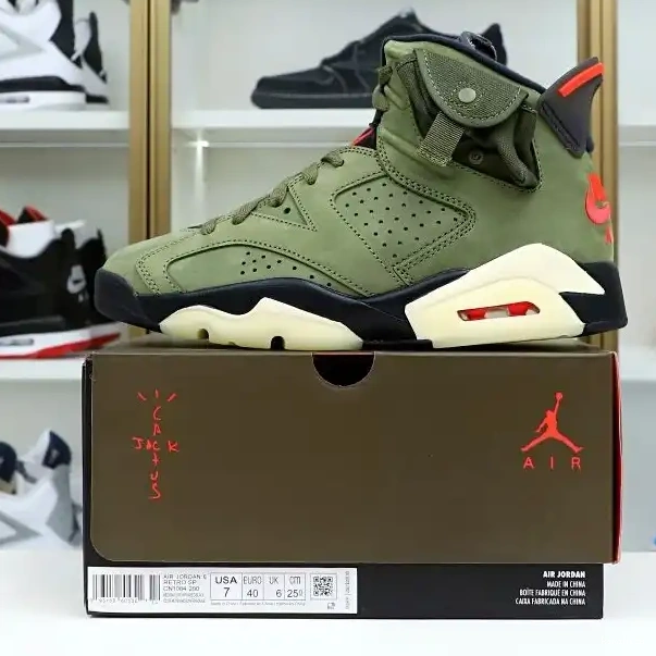 Kimikick TRAVIS RETRO JORDAN AIR X 6 SCOTT 'OLIVE' 0422